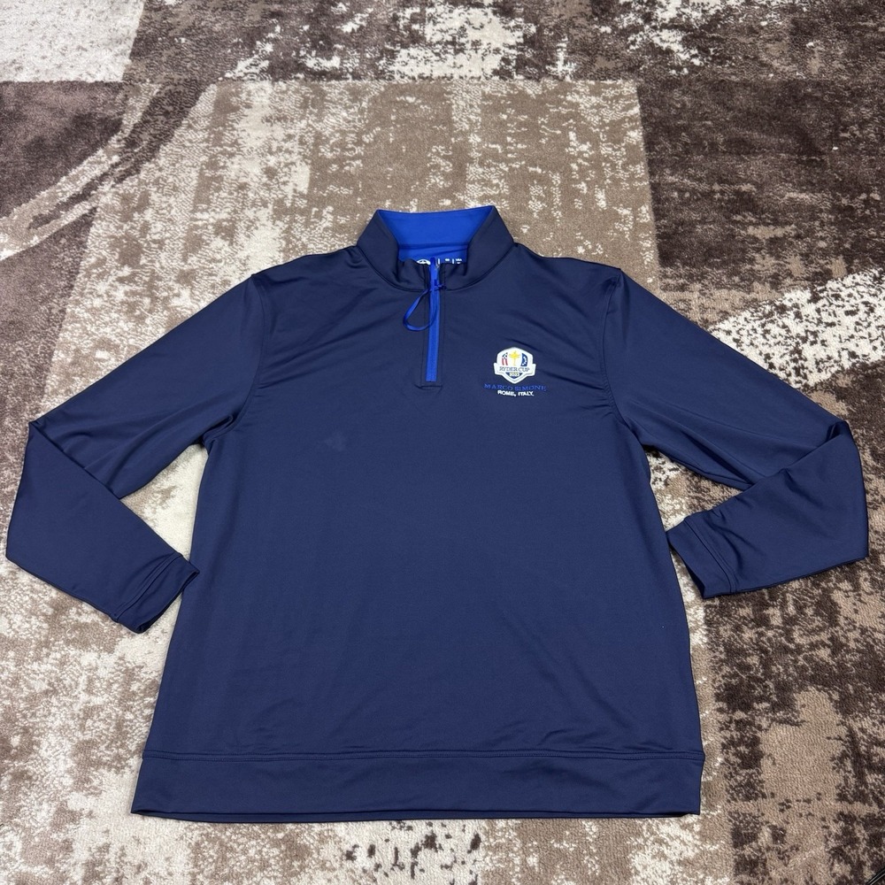 Ryder Cup 2023 1/4 Zip Pullover Mens XL Blue‎ Golf Marco Simone Rome Stretch